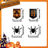HKM-939987 Happy Halloween Banner and Spider Ornament Set with Black Rope for Trick or Treat Theme Party Decorations