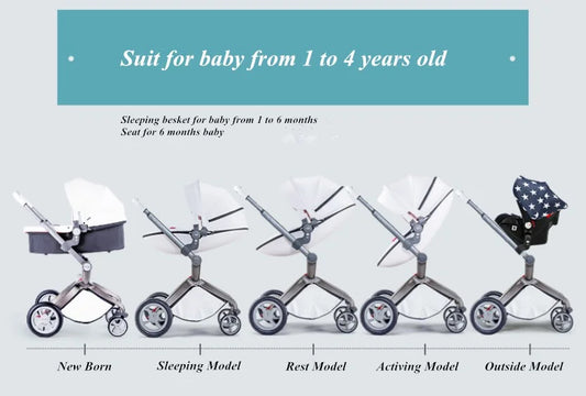KTX-940051 3 in 1 Compact Baby Stroller with PU Zipper and Aluminium Alloy Frame - Versatile Travel System