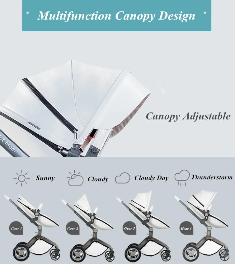 KTX-940051 3 in 1 Compact Baby Stroller with PU Zipper and Aluminium Alloy Frame - Versatile Travel System