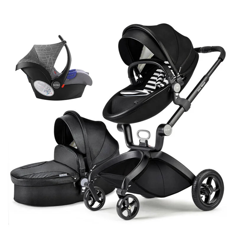 KTX-940051 3 in 1 Compact Baby Stroller with PU Zipper and Aluminium Alloy Frame - Versatile Travel System