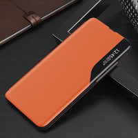 HKM-940115 Half-Window Leather Flip Cover for Mobile Phones - Stylish Color Options