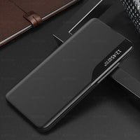 HKM-940115 Half-Window Leather Flip Cover for Mobile Phones - Stylish Color Options