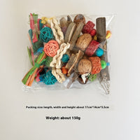 HKM-940115 Natural Material Parrot Decompression Toy with Colorful String Combination for Small to Medium Birds