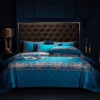 HKM-940179 Italian Court 140 Long-Staple Cotton Jacquard Four-Piece Bedding Set - Various Sizes Available