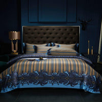 HKM-940179 Italian Court 140 Long-Staple Cotton Jacquard Four-Piece Bedding Set - Various Sizes Available