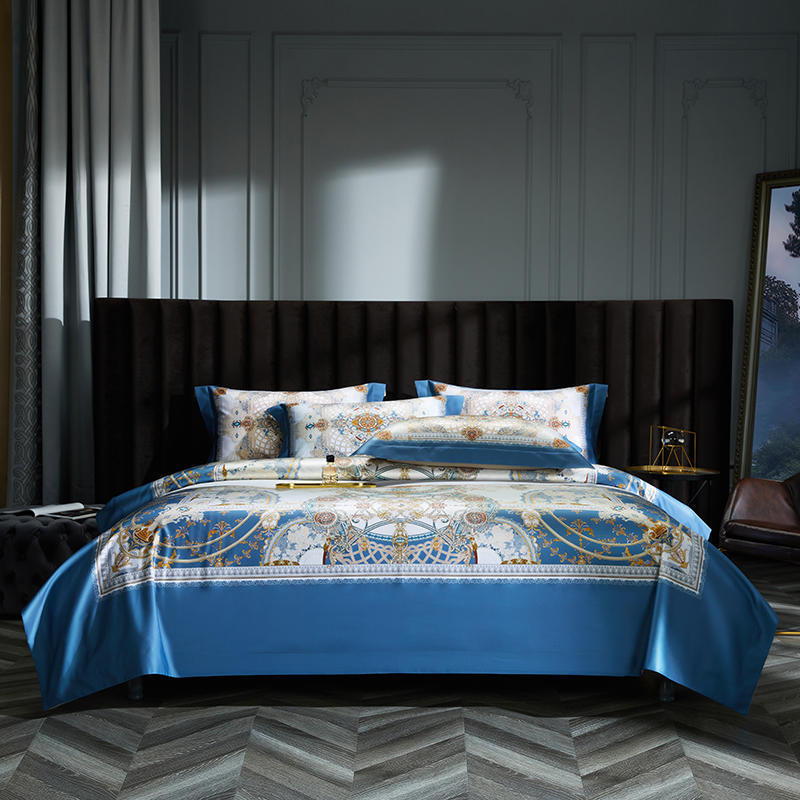 HKM-940179 Italian Court 140 Long-Staple Cotton Jacquard Four-Piece Bedding Set - Various Sizes Available