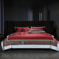 HKM-940179 Italian Court 140 Long-Staple Cotton Jacquard Four-Piece Bedding Set - Various Sizes Available