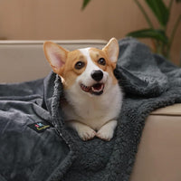 HKM-940307 Navy Blue Pet Lamb Wool Warm Blanket - Multiple Sizes Available