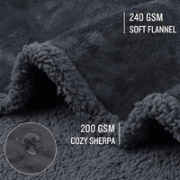 HKM-940307 Navy Blue Pet Lamb Wool Warm Blanket - Multiple Sizes Available