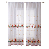 HKM-940563 Christmas Snowflake Semi-Sunshade Curtains – Embroidered Polyester, Various Sizes