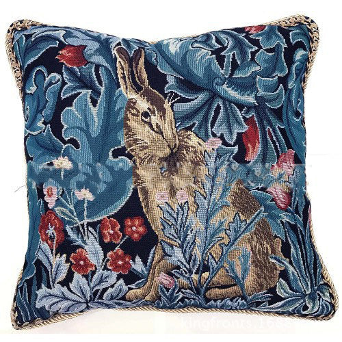 HKM-940563 Woven Jacquard Flower Cushion Cover, European Classical Style Pillow for Home Decor