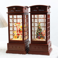 HKM-940627 Christmas-Themed Music Box Ornament - American Country Style with Telephone Booth Designs