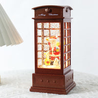 HKM-940627 Christmas-Themed Music Box Ornament - American Country Style with Telephone Booth Designs