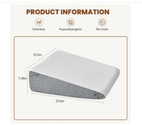 HKM-940691 Wedge Pillow with Memory Foam Support for Sleep, Reading, and Neck Relief