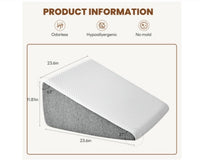 HKM-940691 Wedge Pillow with Memory Foam Support for Sleep, Reading, and Neck Relief