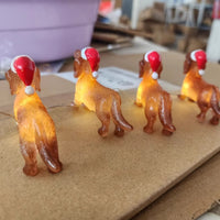 HKM-940819 Decorative Resin Sausage Dog String Lights for Festive Displays, Includes Battery Pack and Remote Control
