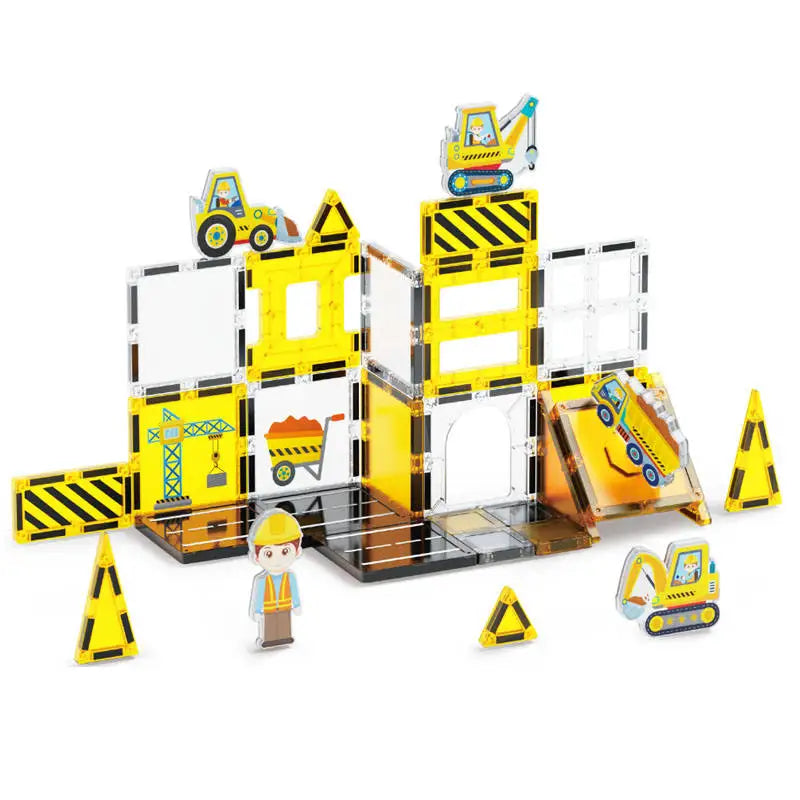 Magnetic Building Tiles Set for Kids - Educational Toy with 7.5cm Pieces in Colorful Box