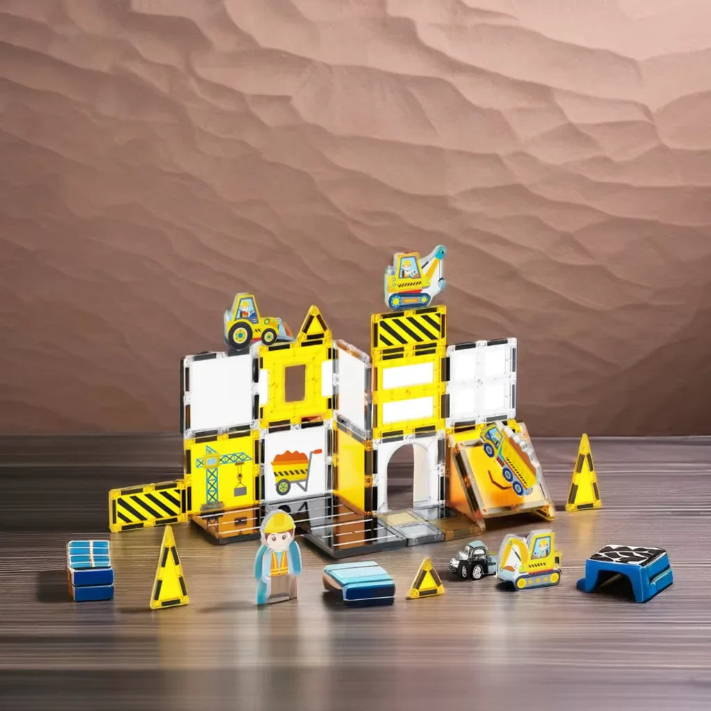 Magnetic Building Tiles Set for Kids - Educational Toy with 7.5cm Pieces in Colorful Box