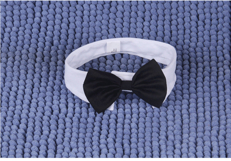 HKM-940883 Gentleman Bow Tie Dog Scarf Collar Ornament for Small and Medium Male Dogs