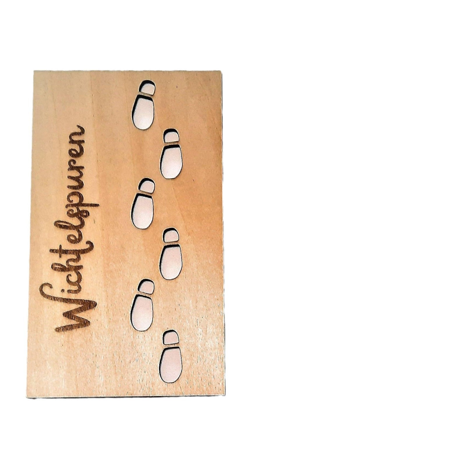 HKM-941139 Christmas Wooden Hanging Decoration - Template Footprints and Villains, Craft Pendant Size 10x7x0.5cm