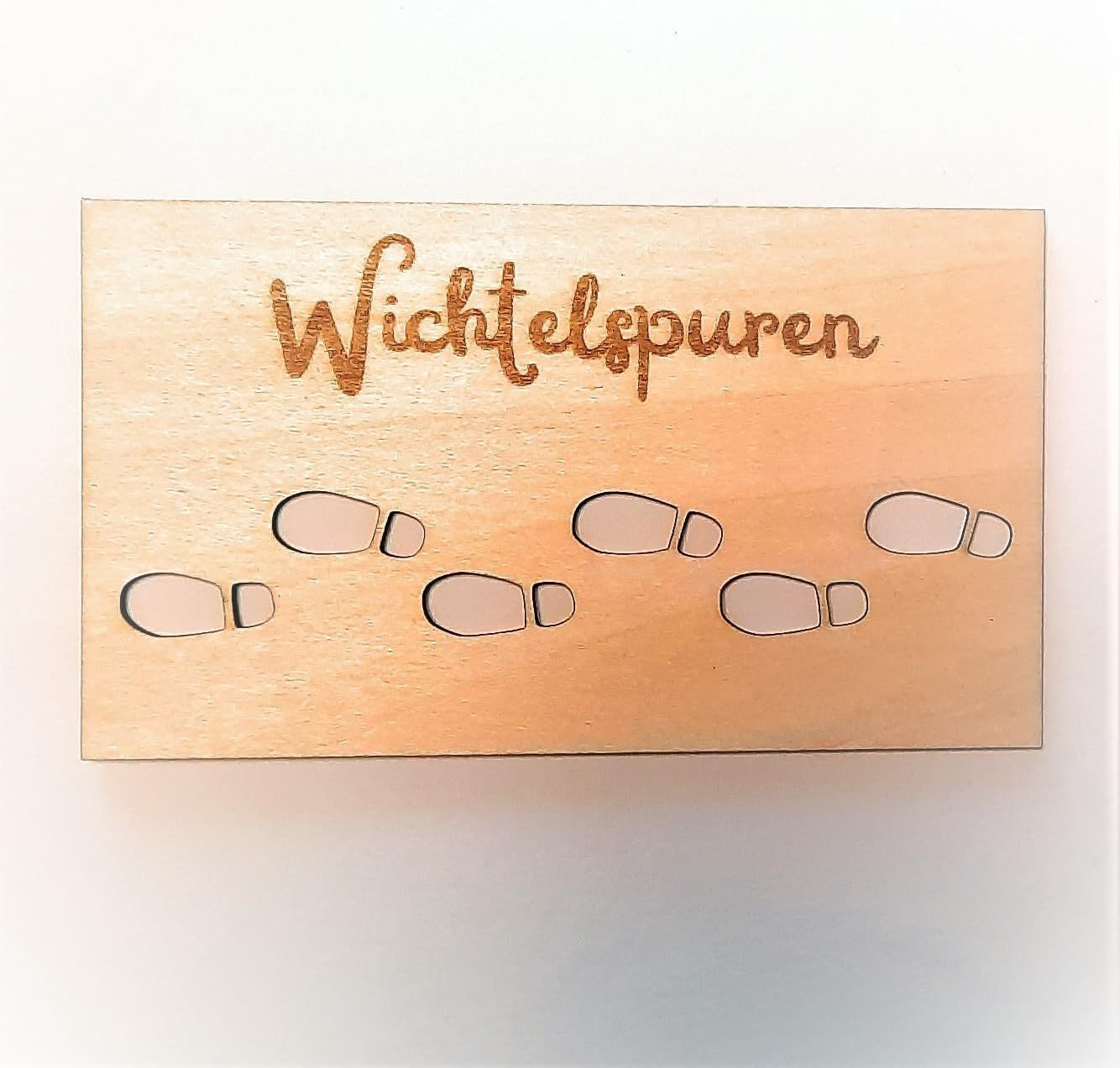 HKM-941139 Christmas Wooden Hanging Decoration - Template Footprints and Villains, Craft Pendant Size 10x7x0.5cm