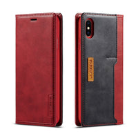 HKM-941267 Leather Flip Wallet Case for Card Protection - Simple Retro Design