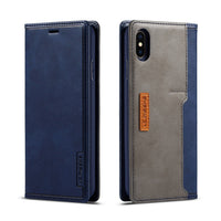 HKM-941267 Leather Flip Wallet Case for Card Protection - Simple Retro Design