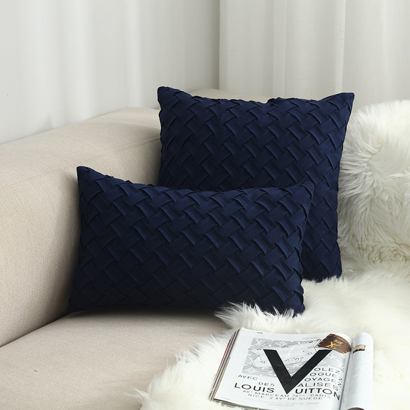 HKM-941395 Buckskin Woven Cushion Cover - Soft Flannel Pillowcase in Multiple Sizes 30x50cm & 45x45cm