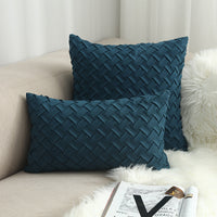 HKM-941395 Buckskin Woven Cushion Cover - Soft Flannel Pillowcase in Multiple Sizes 30x50cm & 45x45cm