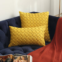 HKM-941395 Buckskin Woven Cushion Cover - Soft Flannel Pillowcase in Multiple Sizes 30x50cm & 45x45cm