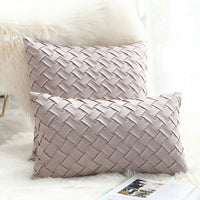 HKM-941395 Buckskin Woven Cushion Cover - Soft Flannel Pillowcase in Multiple Sizes 30x50cm & 45x45cm