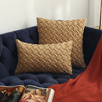 HKM-941395 Buckskin Woven Cushion Cover - Soft Flannel Pillowcase in Multiple Sizes 30x50cm & 45x45cm