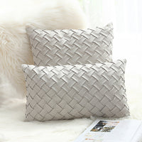 HKM-941395 Buckskin Woven Cushion Cover - Soft Flannel Pillowcase in Multiple Sizes 30x50cm & 45x45cm