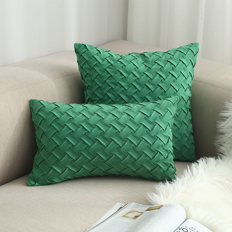HKM-941395 Buckskin Woven Cushion Cover - Soft Flannel Pillowcase in Multiple Sizes 30x50cm & 45x45cm