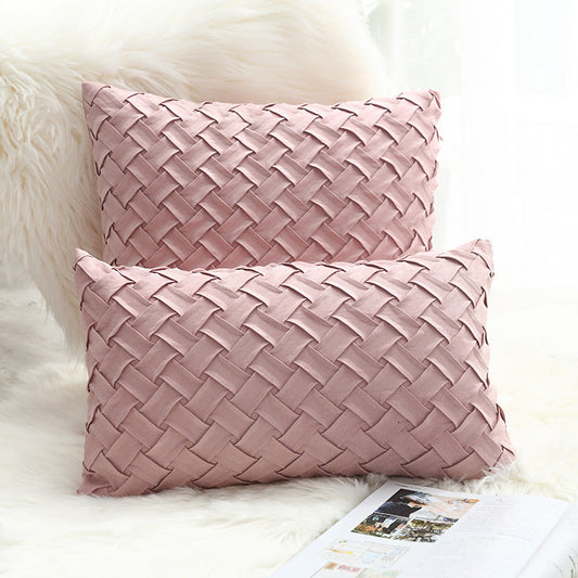 HKM-941395 Buckskin Woven Cushion Cover - Soft Flannel Pillowcase in Multiple Sizes 30x50cm & 45x45cm