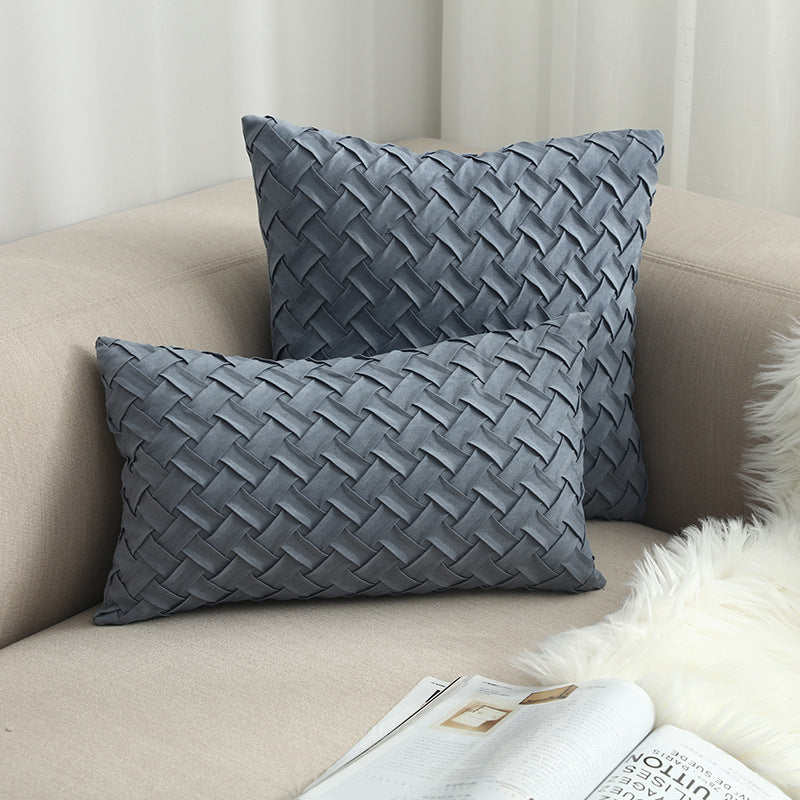 HKM-941395 Buckskin Woven Cushion Cover - Soft Flannel Pillowcase in Multiple Sizes 30x50cm & 45x45cm