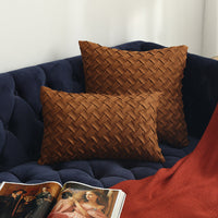 HKM-941395 Buckskin Woven Cushion Cover - Soft Flannel Pillowcase in Multiple Sizes 30x50cm & 45x45cm