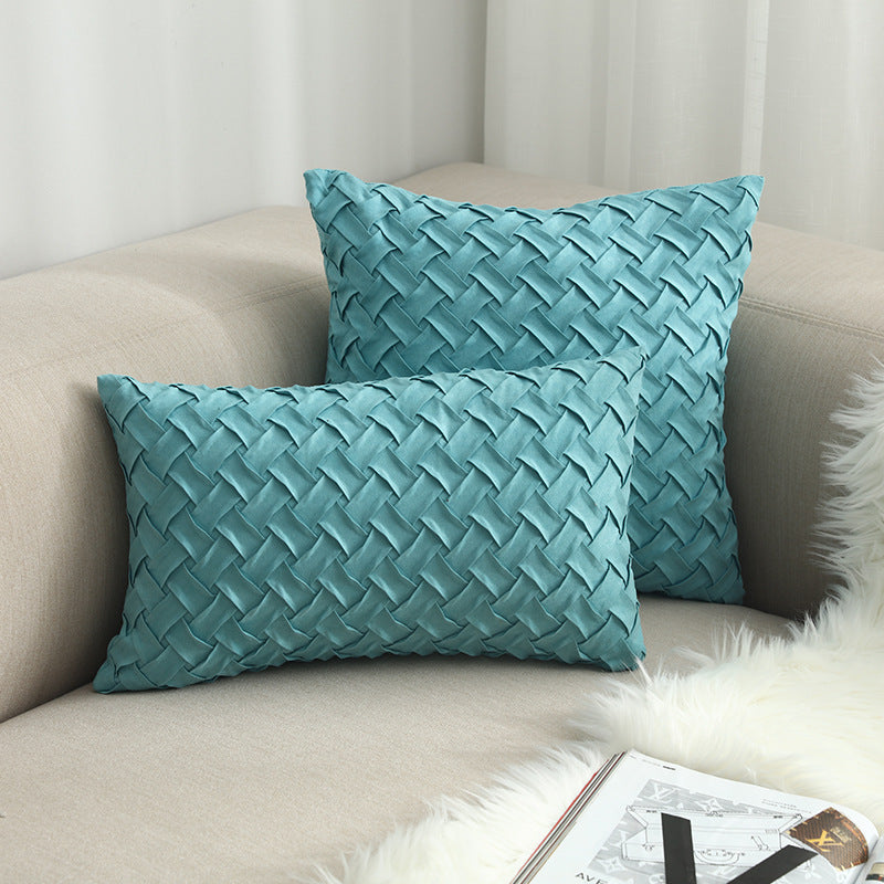 HKM-941395 Buckskin Woven Cushion Cover - Soft Flannel Pillowcase in Multiple Sizes 30x50cm & 45x45cm
