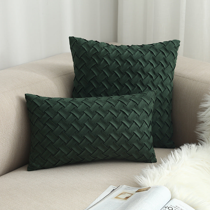 HKM-941395 Buckskin Woven Cushion Cover - Soft Flannel Pillowcase in Multiple Sizes 30x50cm & 45x45cm