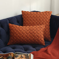 HKM-941395 Buckskin Woven Cushion Cover - Soft Flannel Pillowcase in Multiple Sizes 30x50cm & 45x45cm