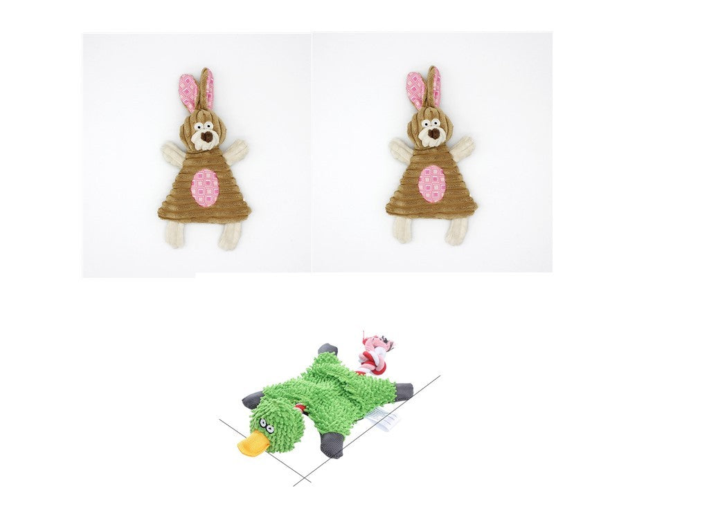 HKM-941459 Corduroy Donkey Shaped Plush Chew Toy with Squeaker for Dogs and Puppies