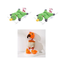 HKM-941459 Corduroy Donkey Shaped Plush Chew Toy with Squeaker for Dogs and Puppies