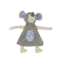 HKM-941459 Corduroy Donkey Shaped Plush Chew Toy with Squeaker for Dogs and Puppies