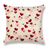 HKM-941715 Valentine's Day Heart-Shaped Linen Cushion Cover for Couples – 45x45cm