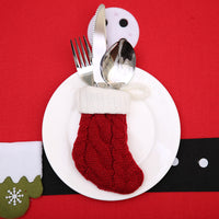 HKM-941779 Christmas Knitted Cutlery Holders for Forks and Knives - 11x7cm
