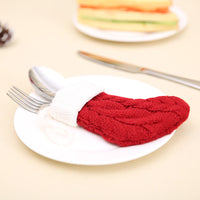 HKM-941779 Christmas Knitted Cutlery Holders for Forks and Knives - 11x7cm