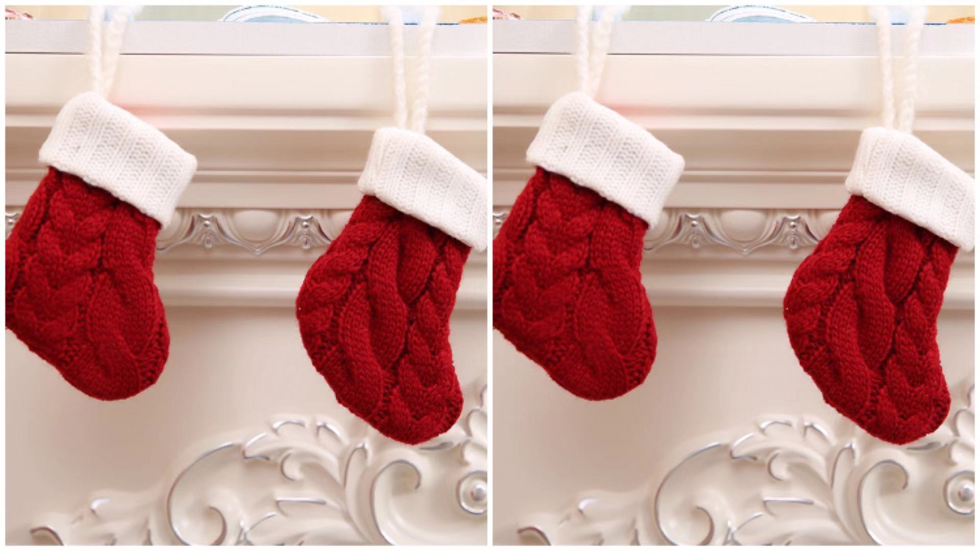 HKM-941779 Christmas Knitted Cutlery Holders for Forks and Knives - 11x7cm