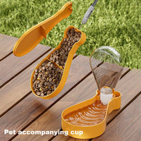 HKM-941843 Portable 2-in-1 Pet Water Bottle and Food Container for Outdoor Travel, Leak-Proof Design, BPA-Free Material