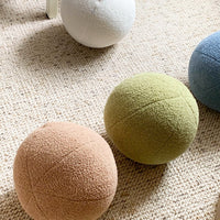 HKM-941971 Round Spherical Decorative Cushion Pillow – Modern Solid Color in White, Sea Blue, Matcha, Camel, Lotus Root