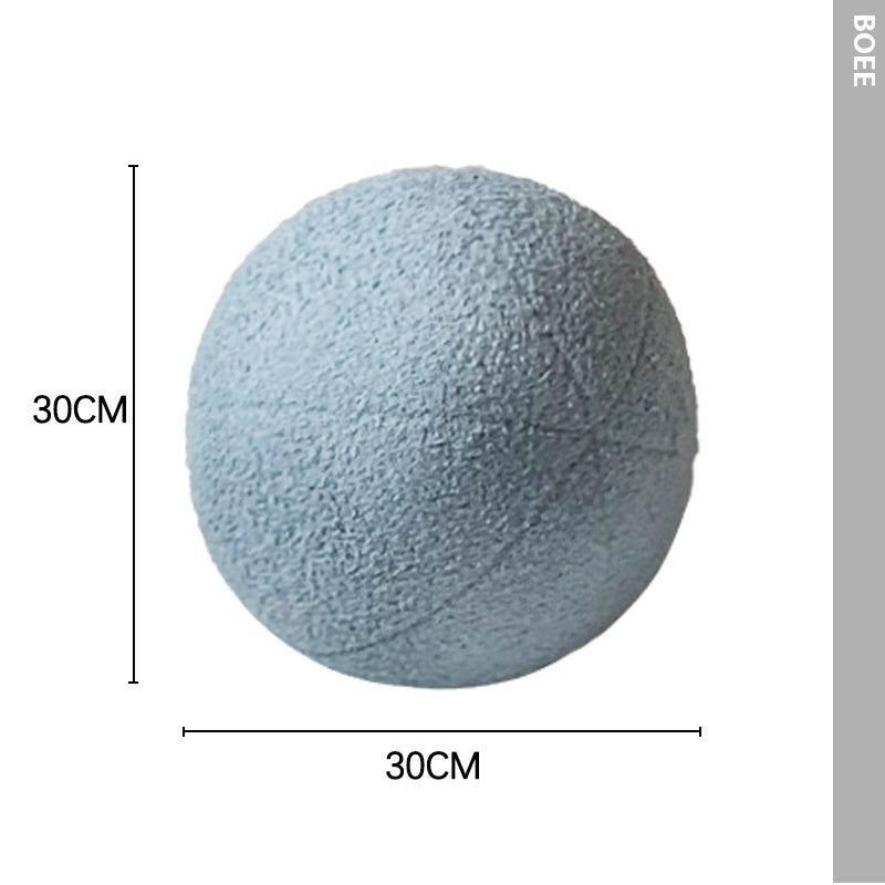 HKM-941971 Round Spherical Decorative Cushion Pillow – Modern Solid Color in White, Sea Blue, Matcha, Camel, Lotus Root